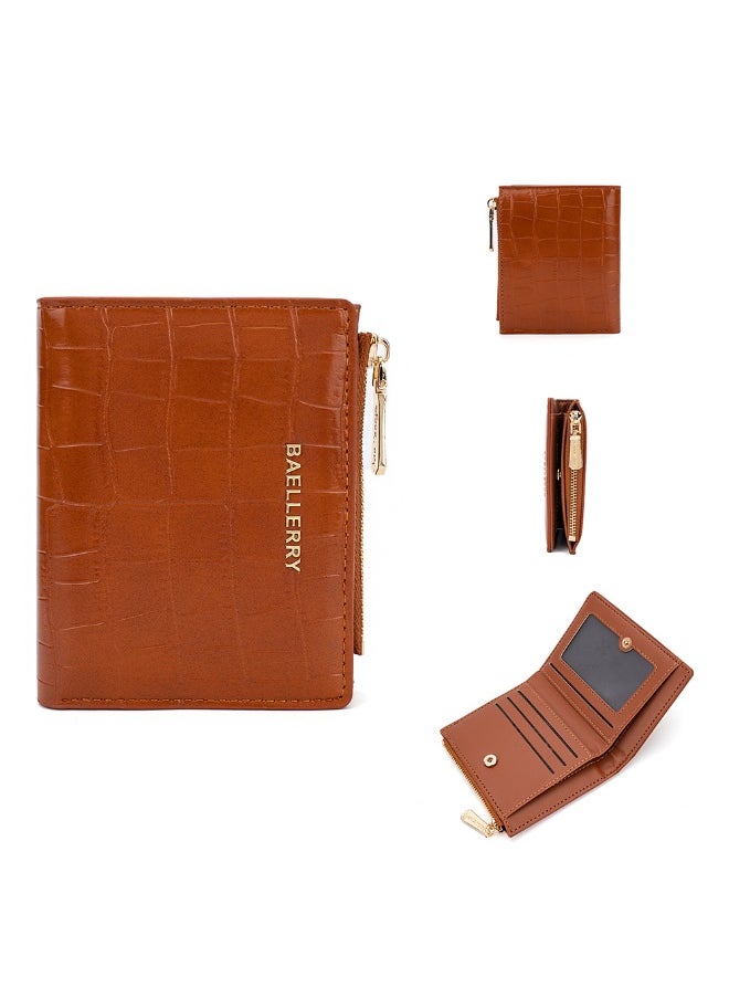 baellerry Women's Short Purse Korean Multi-functional Stone Pattern Purse Zipper Women's Bag  - Image 1