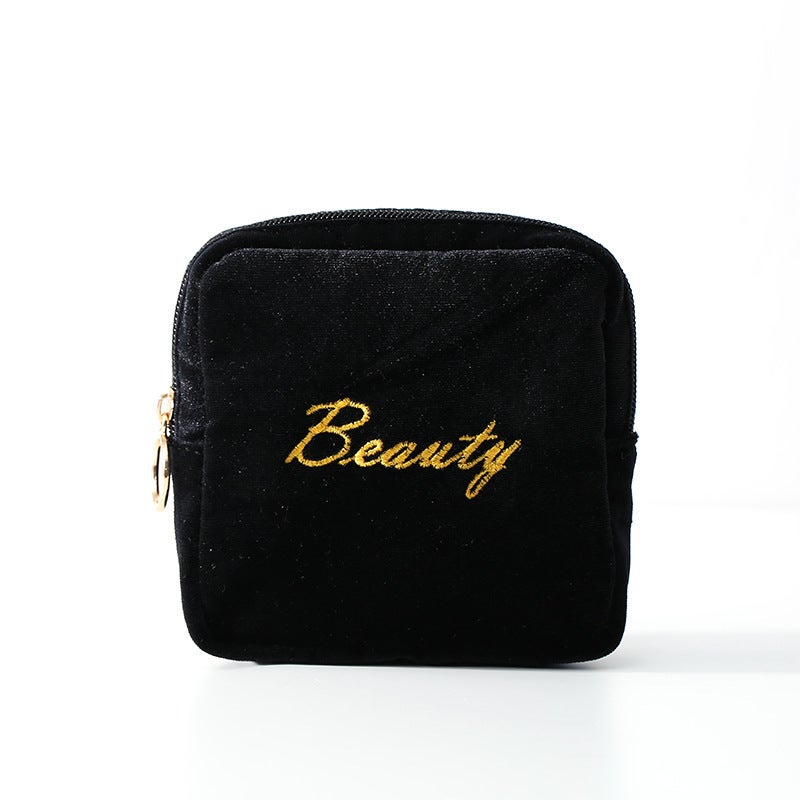 Carry-on Big Auntie Towel Storage Bag Portable Sanitary Cotton Storage Bag Sanitary Napkin Finishing Bag Travel Moon Bag for Women Black