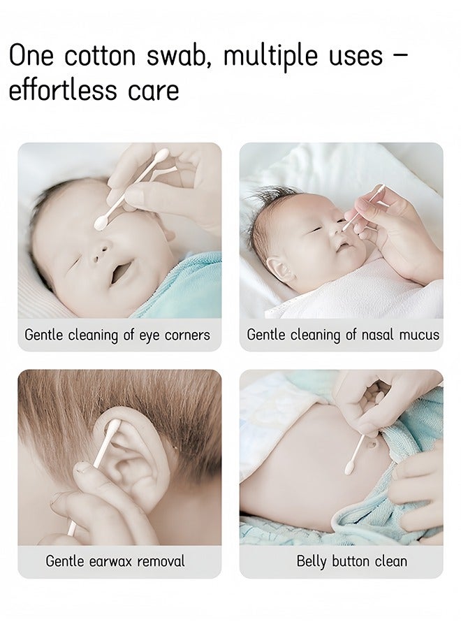 400Pcs Baby Cotton Swabs Paper Double-End Cotton Buds Safety Swabs for Ear Nose Cleaning Makeup Removal  - Image 3