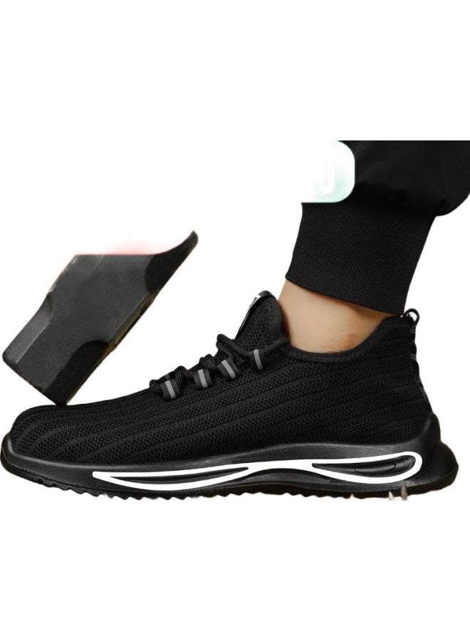 JUNBU Safety Shoes For Men With Steel Toe Cap, Anti-Smashing, Anti-Puncture, Lightweight, Soft Sole, Wear-Resistant, Safety Work Site Functional Shoes 1080F Size 42 - Image 3