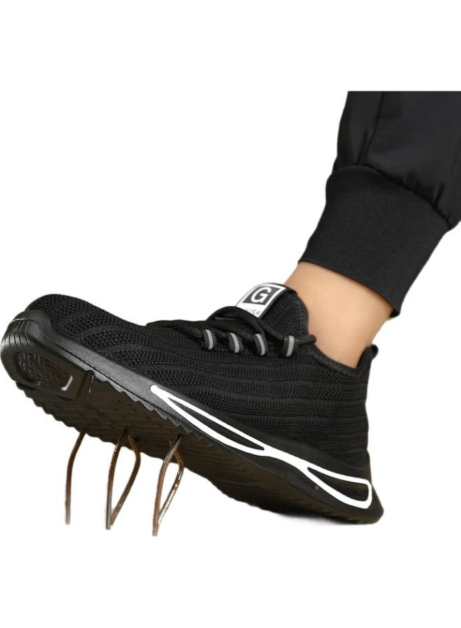 JUNBU Safety Shoes For Men With Steel Toe Cap, Anti-Smashing, Anti-Puncture, Lightweight, Soft Sole, Wear-Resistant, Safety Work Site Functional Shoes 1080F Size 42 - Image 2