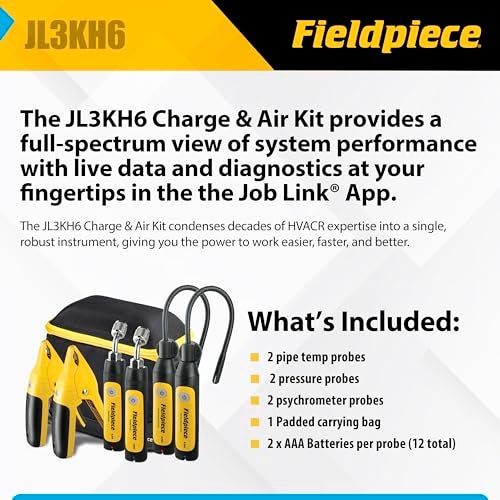 Fieldpiece - Job Link System HVACR Wireless Probe Kit - JL3KH6 - Fast Accurate Temps with Rapid Rail Technology - HVAC Tools with Padded Case - Image 5