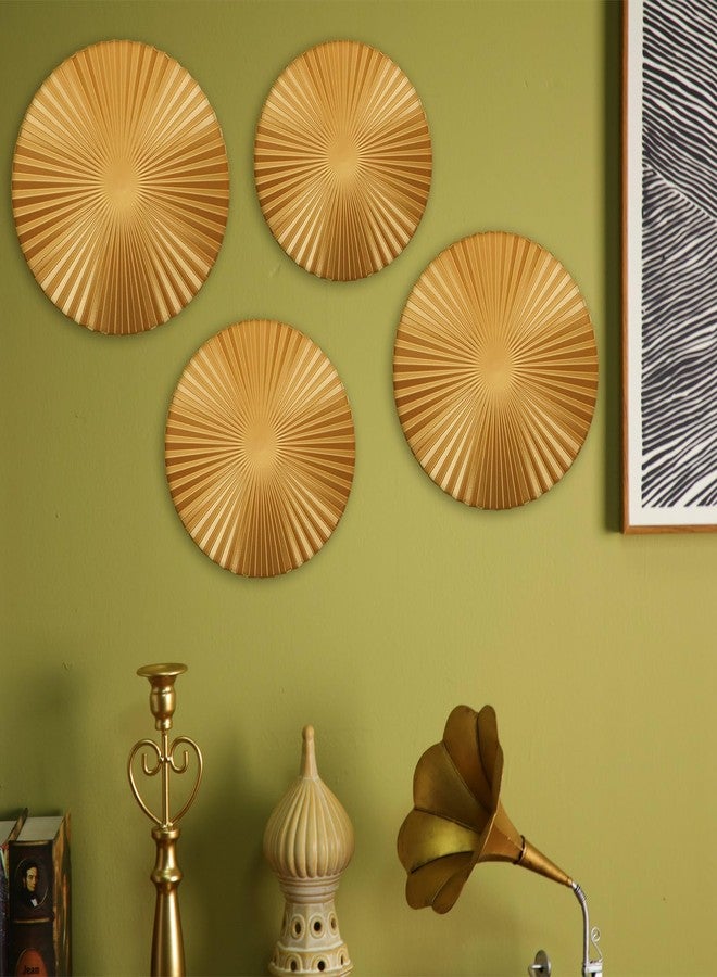 Beeveer 8 Pcs Silver and Gold Metal Wall Decor Set Metal Wall Mount Modern Art Decor Large Sunburst Hanging Sculpture Circular Decorative for Home Office Bedroom Living Room(Gold) - Image 5