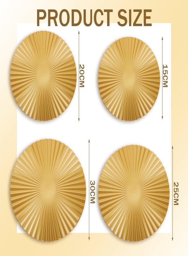 Beeveer 8 Pcs Silver and Gold Metal Wall Decor Set Metal Wall Mount Modern Art Decor Large Sunburst Hanging Sculpture Circular Decorative for Home Office Bedroom Living Room(Gold) - Image 2