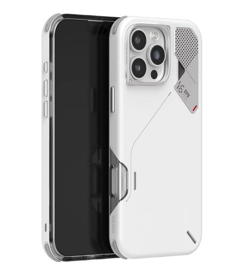 Aulumu A16 Shockproof iPhone 16 Pro Max Case | Updated Camera Control | Real Cooling | Aluminum Alloy Camera Frame | Multi-Layer Composite Protection - White - Image 1