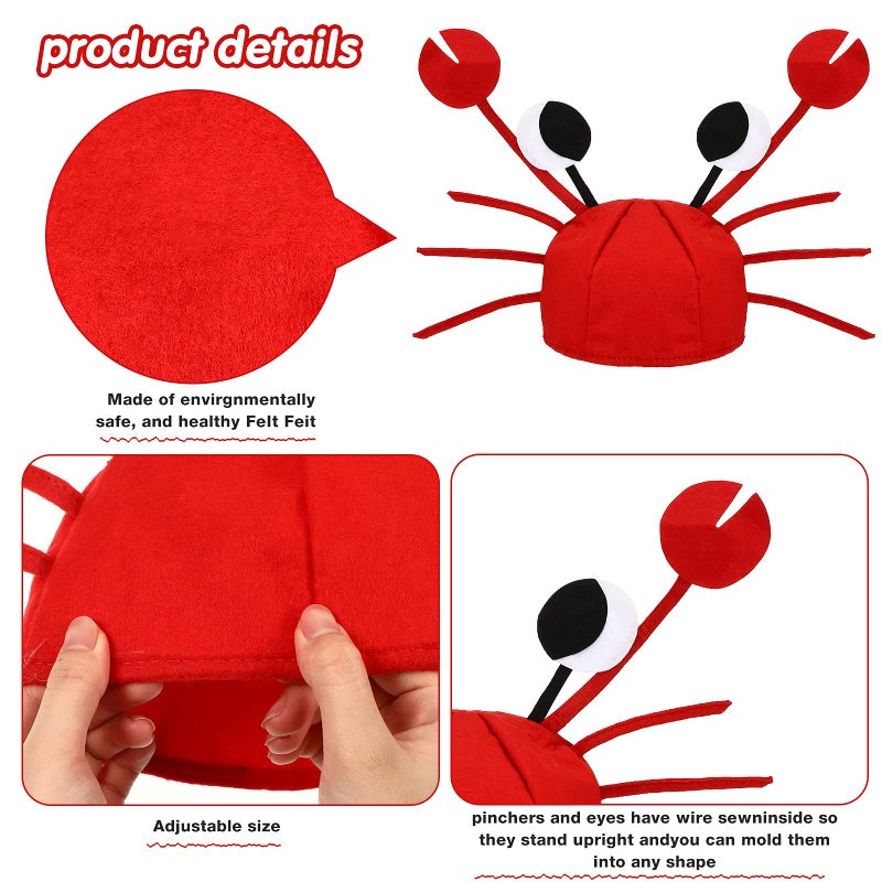 Kasyat 3 Pcs Octopus Clown Fish Crab Hats Ocean Sea Animal Hats Halloween Hat Crazy Costume Hat for Photo Booth Cosplay Funny Party - Image 4