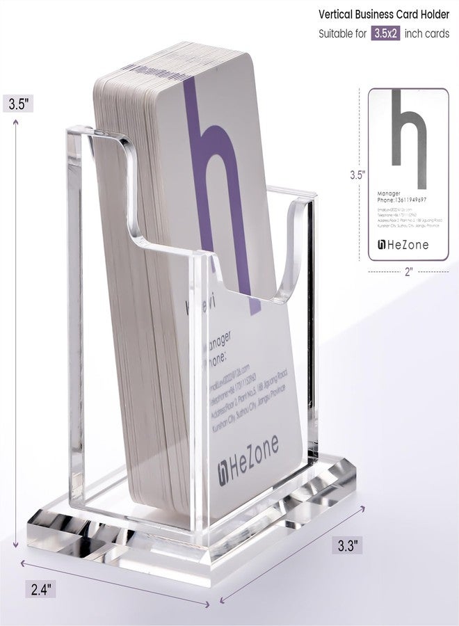 HeZone Vertical Business Card Holder Display for Desk 1 Slot Acrylic Business Card Stand Rack for Women and Men (1 Slot Vertical) for Exhibition,Home&Office - Image 3