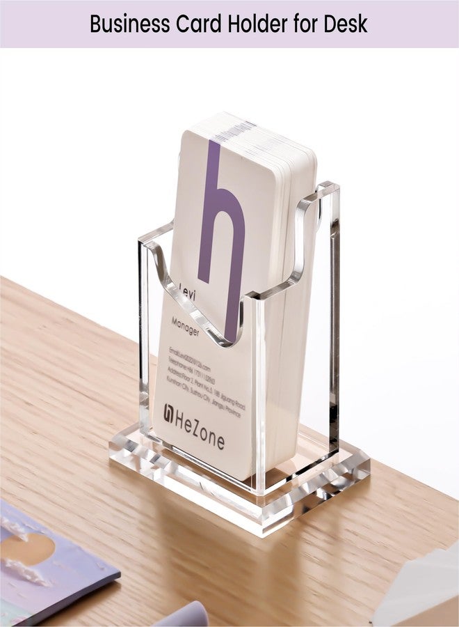 HeZone Vertical Business Card Holder Display for Desk 1 Slot Acrylic Business Card Stand Rack for Women and Men (1 Slot Vertical) for Exhibition,Home&Office - Image 2