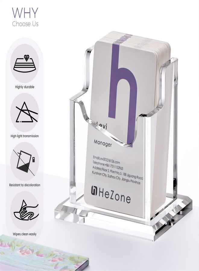 HeZone Vertical Business Card Holder Display for Desk 1 Slot Acrylic Business Card Stand Rack for Women and Men (1 Slot Vertical) for Exhibition,Home&Office - Image 4