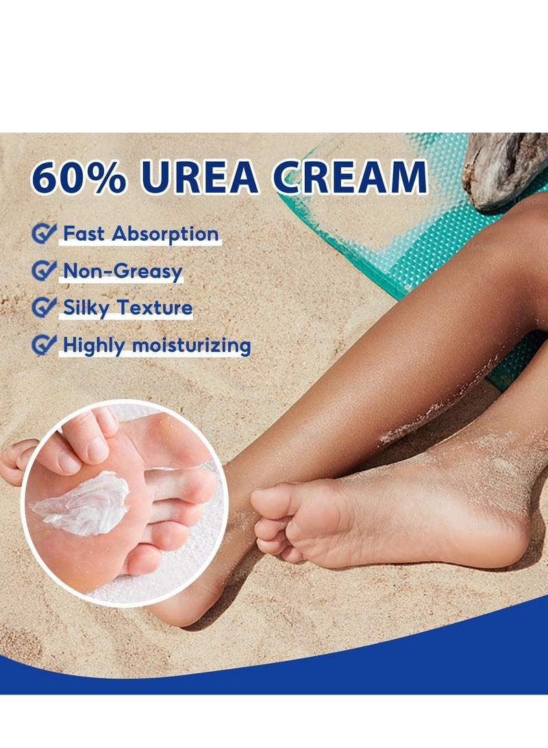 سوماكس كريم يوريا 60%، ترميم كعب القدم المتشقق لليدين والقدمين، تخفيف جفاف البشرة مع كريم القدم بقوة قصوى، علاج يوريا للعناية بالقدمين والجسم، 200 مل - Image 4