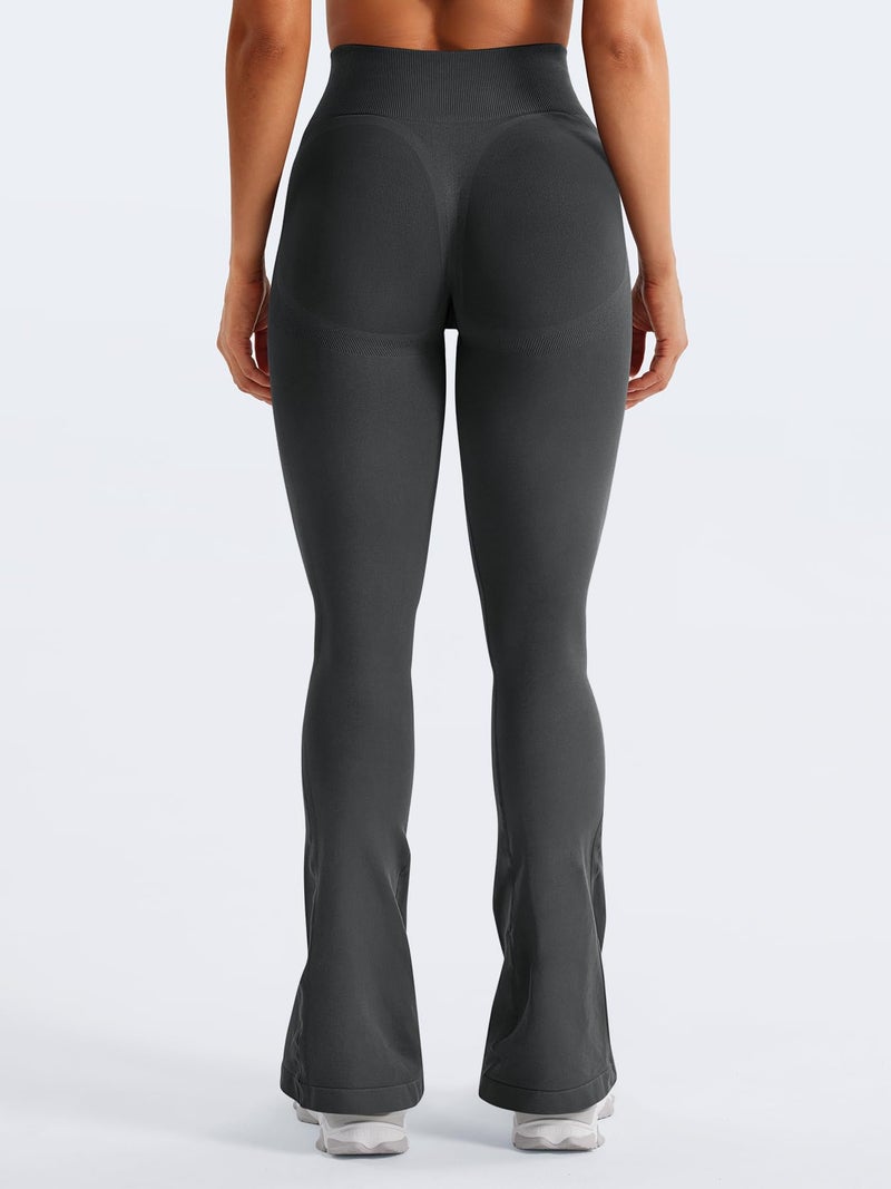 YEOREO Mini Flare Leggings Womens Workout Butt Lifting Legging Hidden Scrunch Seamless 30" Impact Lilliean Yoga Pants Asphalt Ash L - Image 3