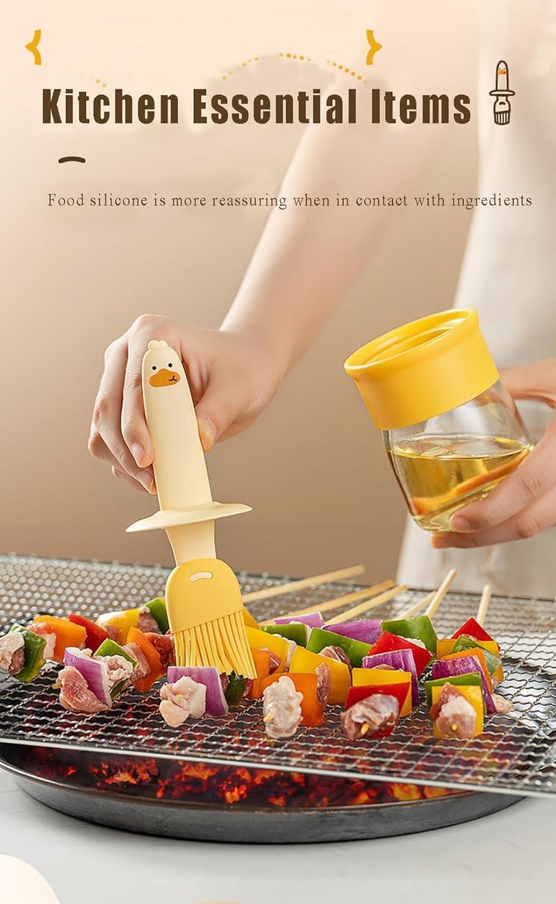 Hedrix Silicone Brush And High Temperature Resistant Oil Bottle Integrated Barbecue Cooking Utensils Home&Kitchen. (Orange) (Orange), 250 ml - Image 5