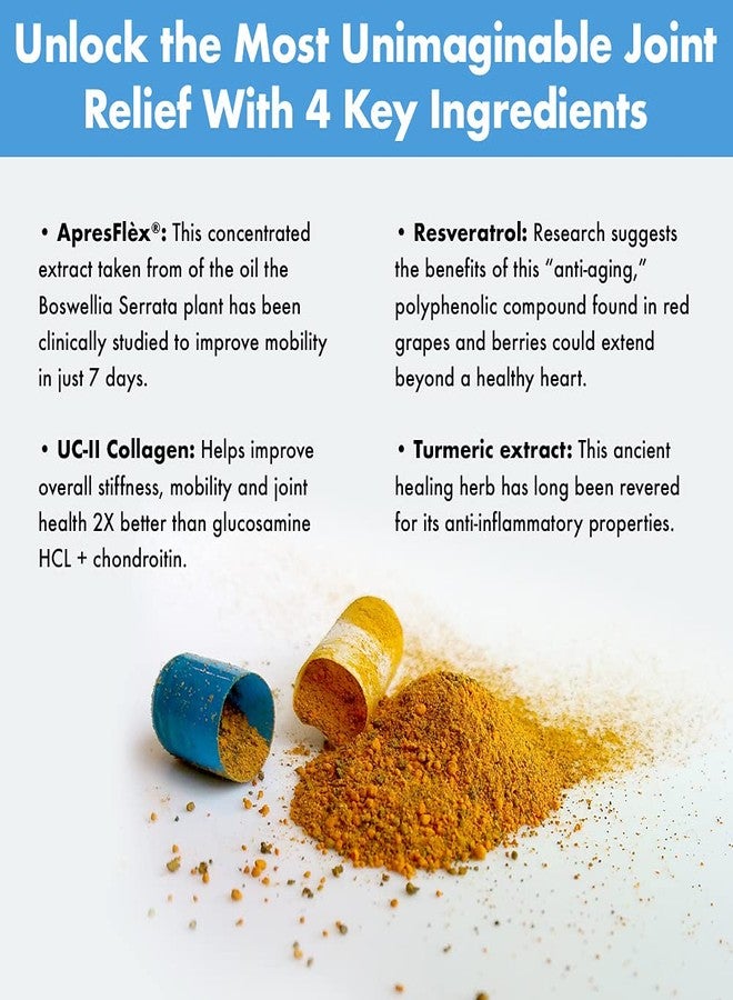 Instaflex Advanced Joint Support Supplement - Turmeric, Resveratrol, Boswellia Serrata Extract, BioPerine, UC-II Collagen- 30 Count - Image 4