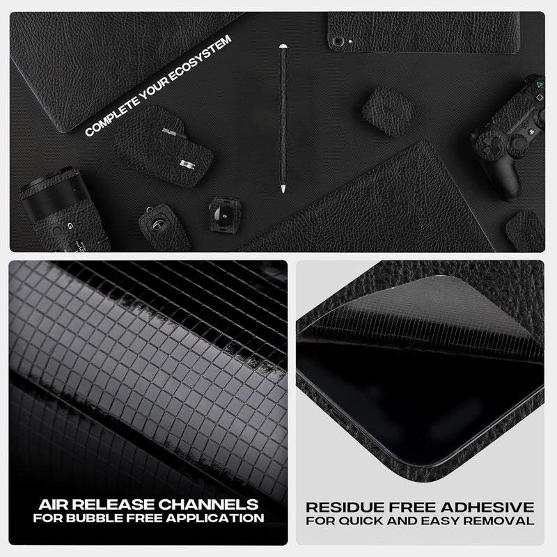 Capes Skins Wraps Stickers Compatible with iPad Pencil 2nd Generation | Anti-Scratch Durable 3M Vinyl Wraps | Not a Case | Wireless Charging Compatible | Black Leather - Image 4