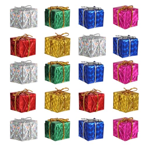 Tinksky 24pcs Christmas Tree Small Gift Boxes Hanging Decorations Ornaments Party Favors (Random Color) - Image 1