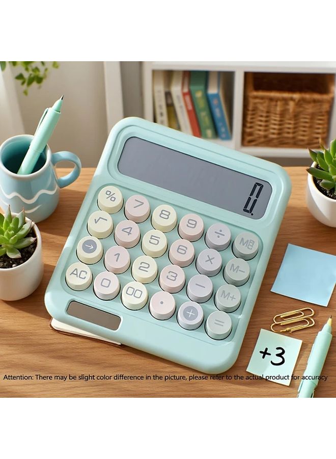 Cyan Modern Student Calculator with LED Display Battery Powered for School Office - Image 1