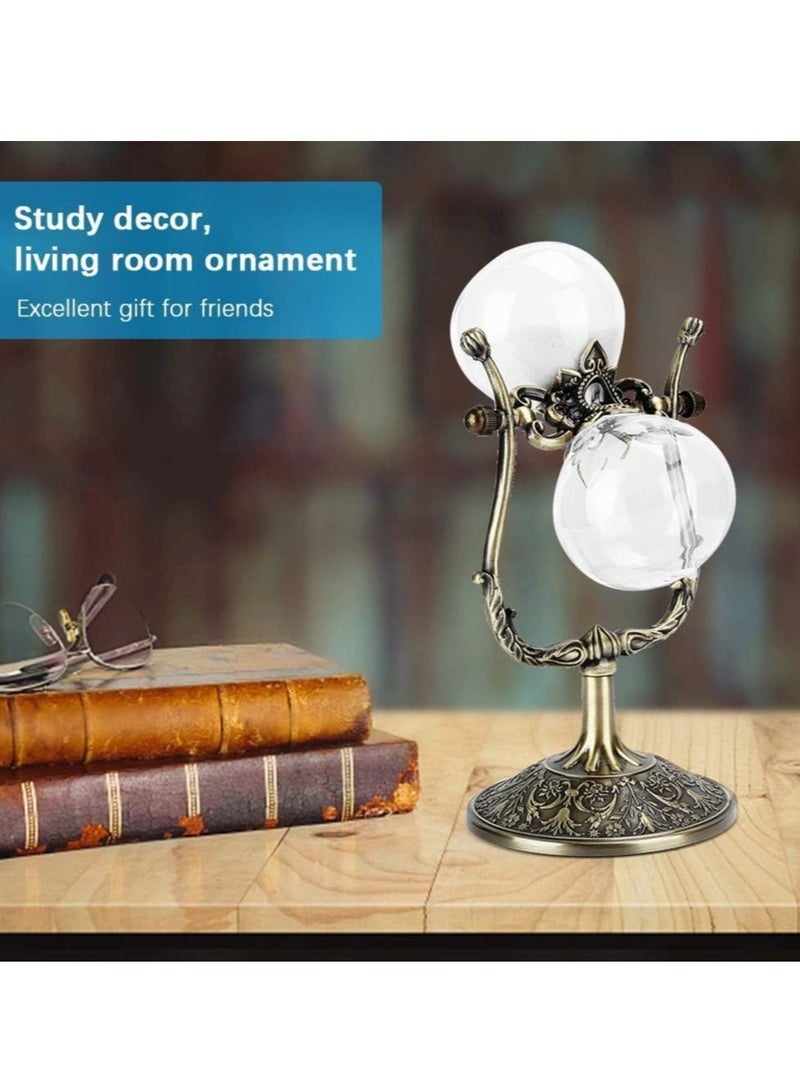 Captaintech Hourglass Timer Sand Clock, 15 Minutes Vintage Sandglass Ornament Craft, Embossed Golden Hourglass Timer for Vintage Home Decoration, Gift Study Decor Hourglass Ornament - Image 5