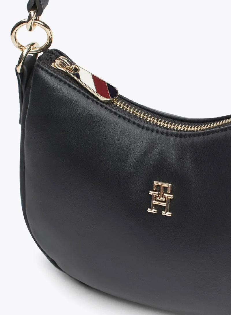 TOMMY HILFIGER Women's Poppy Shoulder Bag - Polyester Blend, Black