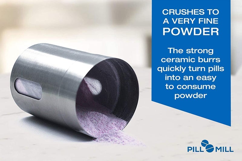 Pill Mill Pill Crusher - Crushes Multiple Tablets to a Fine Powder - Metal Pill Grinder - Tablet Pulverizer Suitable for Travel - Great Feeding Tube use and Pets - Image 2