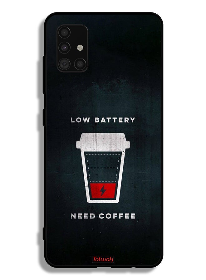 Tolwak Samsung Galaxy A51 5G Protective Case Cover Low Battery Need Coffee - Image 1