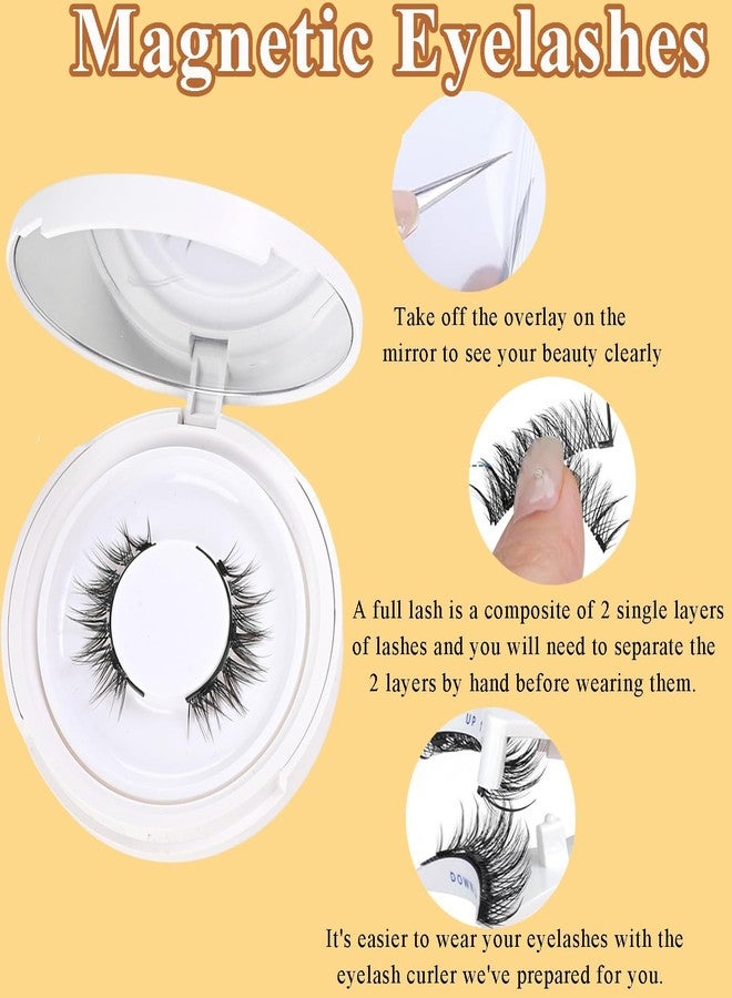 TARINI Magnetic Eyelashes Kit, Reusable Magnetic Lashes with Applicator, Natural Wispy Cluster Lashes, No Glue Clear Band False Eyelashes for Women Daily Makeup - Image 4