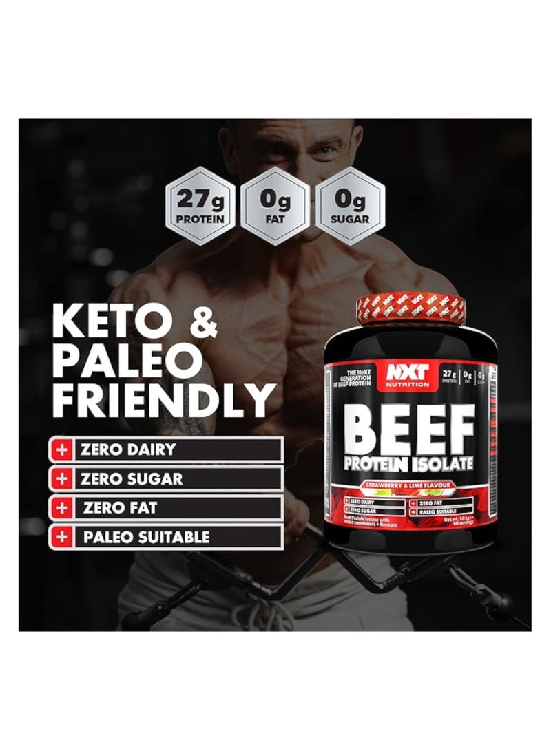 NXT Nutrition Beef Protein Isolate, Strawberry & Lime Flavour,  1.8kg, 60 Servings - Image 4