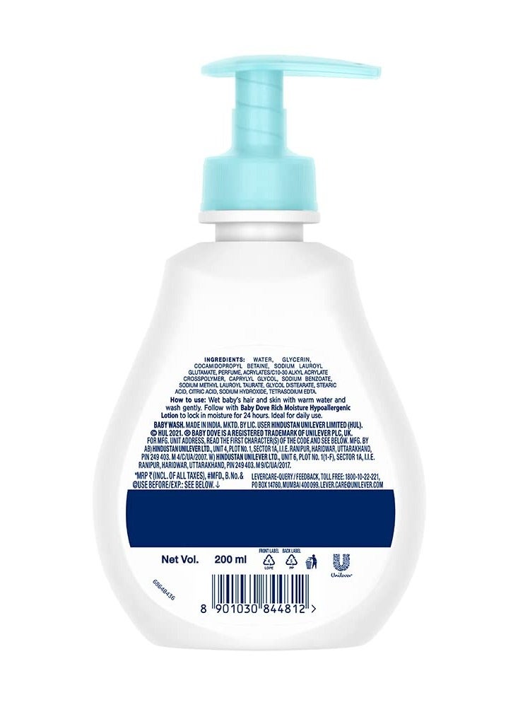 Baby Dove Rich Moisture Baby Lotion 200 ml Gentle Baby Lotion for Baby's Soft Skin Body Lotion for Kids Hypoallergenic No Sulphates No Parabens   pack 2 - Image 5