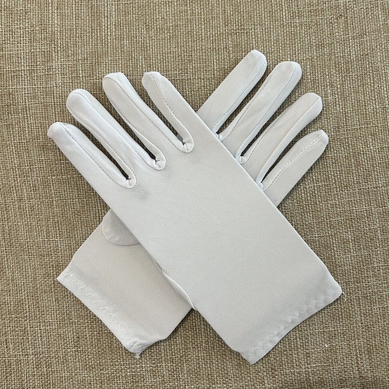 Cross-border short milk silk gloves clothing accessories etiquette gloves summer go out essential White 