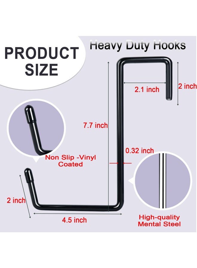 DINGEE Vinyl Coated Heavy Duty Large Hooks for Hanging,Rafter Hanger Hook,Garage Bike Hooks,Ladder Hooks Storage Organizer,Large Object,Tools,Hose,Ropes and Pool Equipment Hooks Black 4 Pack - Image 2