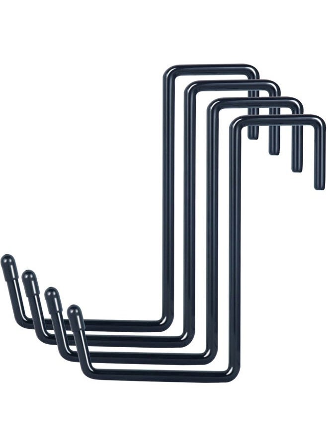 DINGEE Vinyl Coated Heavy Duty Large Hooks for Hanging,Rafter Hanger Hook,Garage Bike Hooks,Ladder Hooks Storage Organizer,Large Object,Tools,Hose,Ropes and Pool Equipment Hooks Black 4 Pack - Image 1