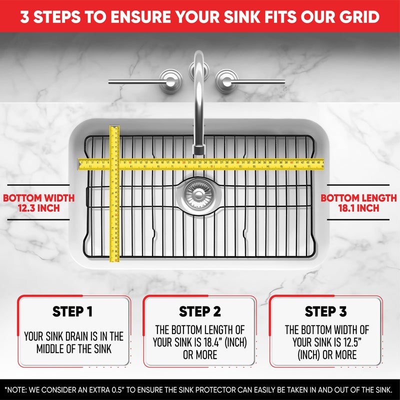 Better Houseware Sink Protectors for Kitchen Sink, Protective Metal Grid, 18.1x12.3x1 inches, White Kitchen Sink Mat to Shield Sink Base from Scratches, Rust-Resistant Coating, L - Image 3