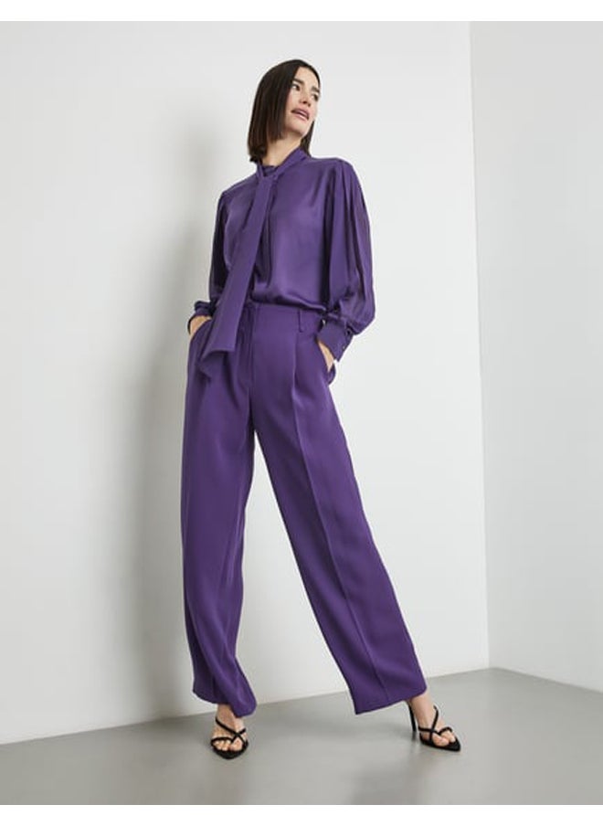 GERRY WEBER - Flowing trousers with waist pleats and a wide leg - Image 1