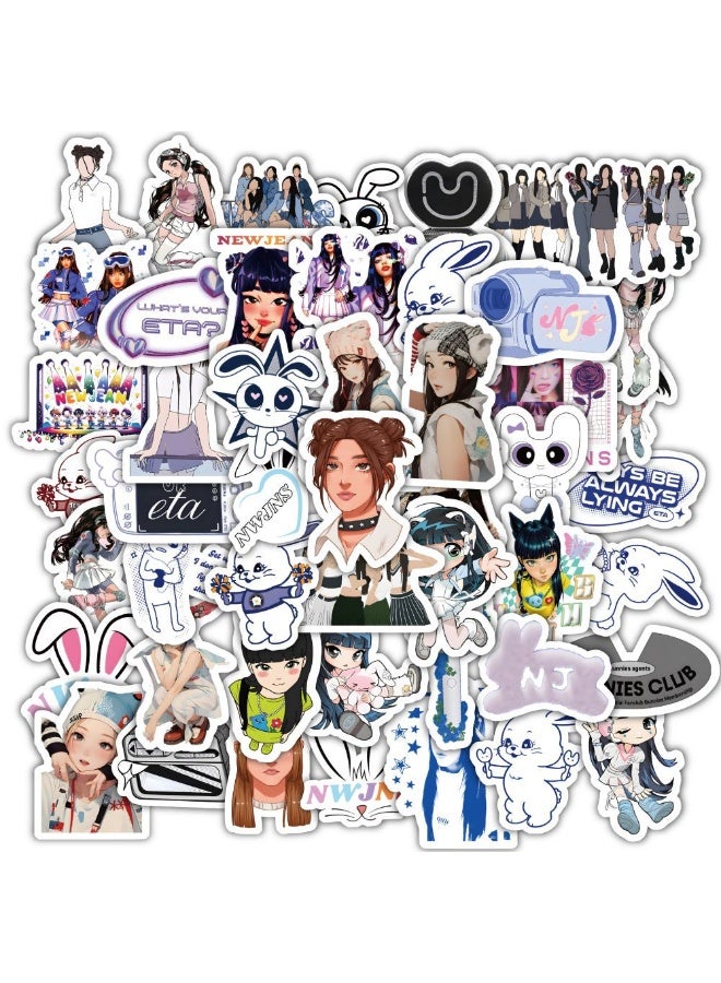 NIBEMINENT 60 Pcs Kpop NewJeans Deco Kit Waterproof Stickers, High Definition Printing Bright Colors, Suitable for Laptop Skateboard Luggage Water Bottle Guitar DIY - Image 2