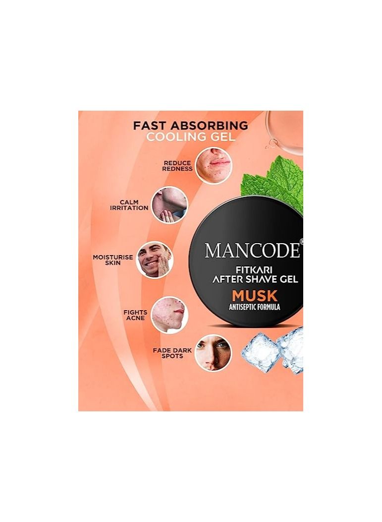 MANCODE Mancode Fitkari After Shave Gel for Men Treats Post Shave Cuts & Redness - Image 4