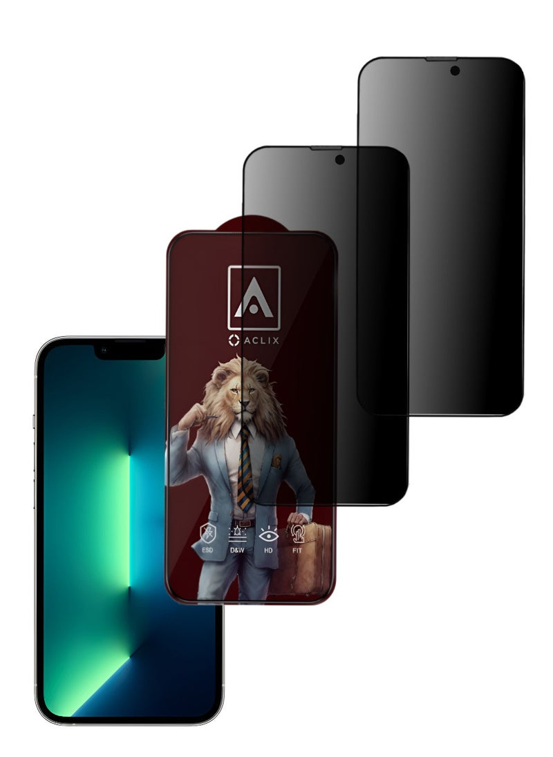 ACLIX 2 Pieces Antistatic ESD Dustproof Premium Quality High Definition Tempered Glass Screen Protector Designed For  iPhone 13 Pro - Image 1