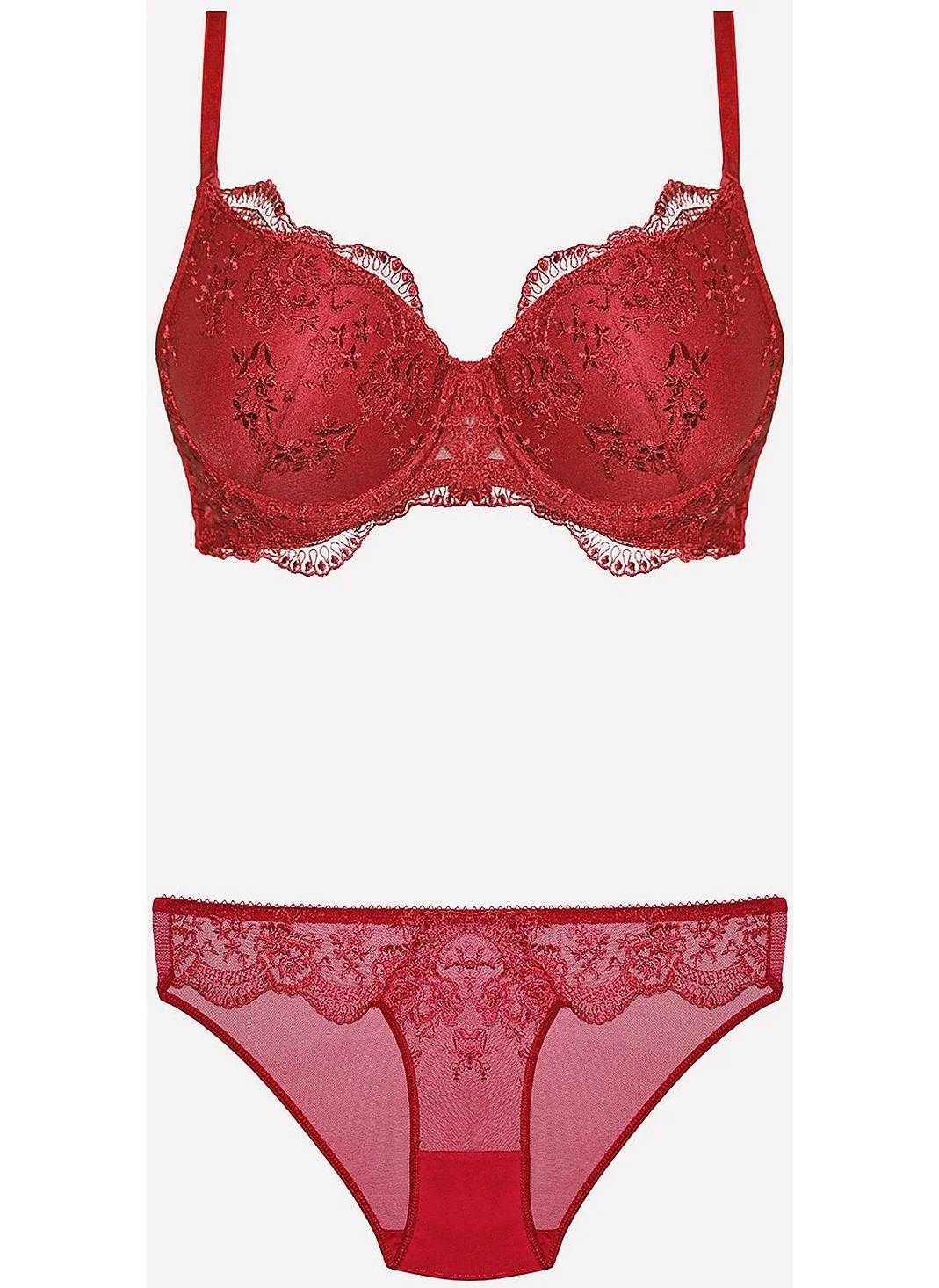 نورتيكس 4385 Non-supporting Bra Panty Set-Burgundy