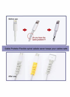 Y&D 24 Pieces Charger Cable Saver Silicone Flexible Wire Protector Data Lines Repair Type-C Cord Protector Headphone Adapter Saver Spiral Wrap Strain Relief Sleeve  - Image 5