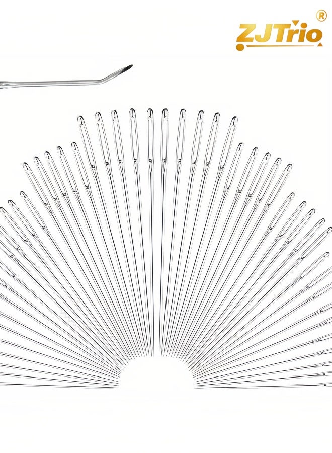 ZJTrio 55-Piece Multi-Size Stainless Steel Hand Sewing Needle Set – Big Eye Needles for Embroidery Needlework DIY Crafts, Multifunctional Sewing Supplies Uncoated with White Packaging - Image 4