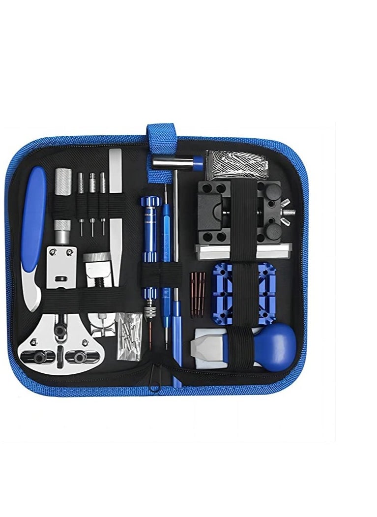 SYOSI - Watch Repair Kit Watchmaker Tool Watch Tool Kit Band Link Back Case Holder Openers Spring Bar Pin Tool Set Watch Battery Replacement Tool Kit 185 Pcs - Image 1