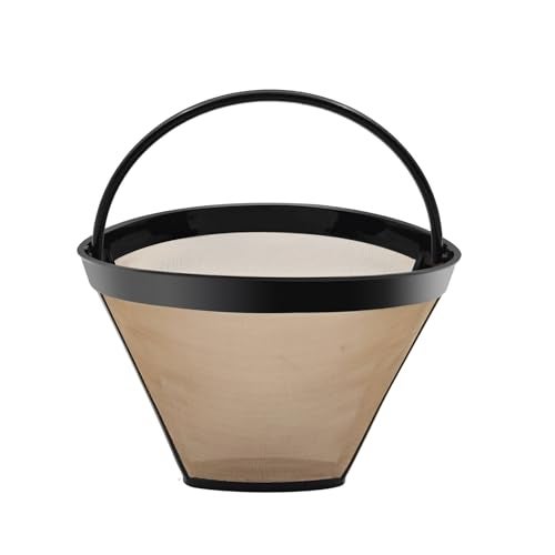 MFBJXC Gold Coffee Filter Reusable #4 Cone Coffee Filters Basket Replacement fits Cuisinart/Ninja Coffee Makers and Brewers (2) - Image 2