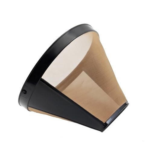 MFBJXC Gold Coffee Filter Reusable #4 Cone Coffee Filters Basket Replacement fits Cuisinart/Ninja Coffee Makers and Brewers (2) - Image 3
