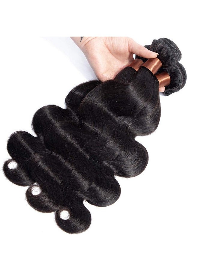 Angie Queen - Ngie Queen Malaysian Virgin Hair Body Wave 3 Bundles 18 20 22Inch 100% Unprocessed Virgin Human Hair Extension Hair Weave Weft Natural Black Color (100+/5G)/Bundle Can Be Dyed And Bleached - Image 1