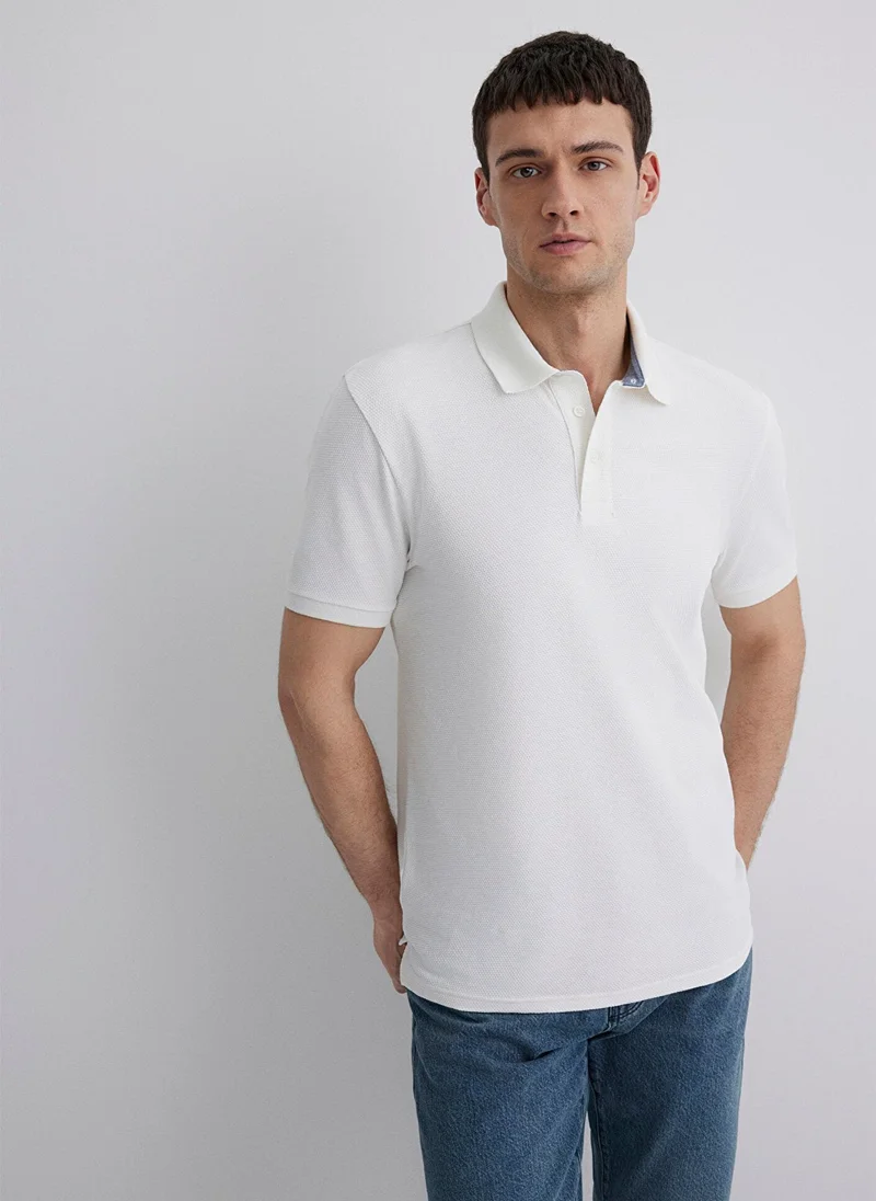 MAVI Ecru Polo T-Shirt