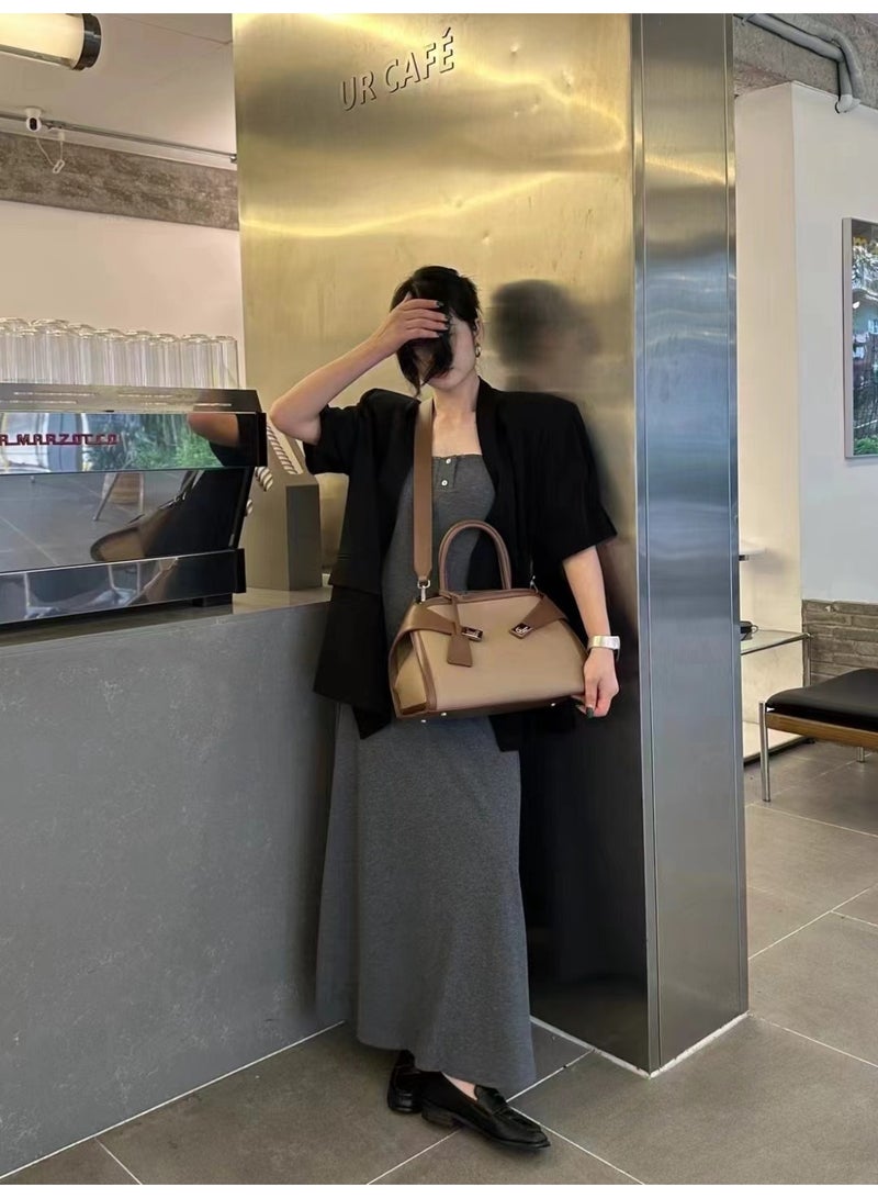 فاين لوك حقيبة كتف عناق ذات مقبض علوي للنساء ذات لونين - Image 2