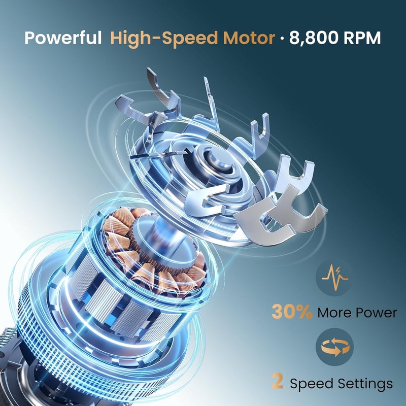 ماكس جروم ® PRO 7D ماكينة حلاقة كهربائية للرأس للرجال الصلع – ماكينة حلاقة لاسلكية مقاومة للماء بشفرات تيتانيوم، محرك قوي مزدوج السرعة، رأس قابل للفصل مغناطيسيًا، سهلة التنظيف (رمادي) - Image 3