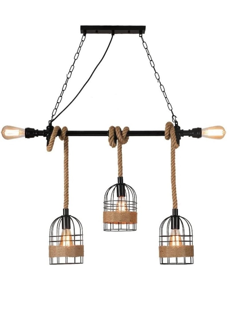 Next Life 5 Lamp Rope Chandelier Rustic Pendant Light Industrial Hanging Lamp for Living Room Dining Room Bedroom And Kitchen  - Image 5