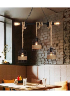 Next Life 5 Lamp Rope Chandelier Rustic Pendant Light Industrial Hanging Lamp for Living Room Dining Room Bedroom And Kitchen  - Image 3