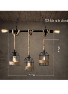Next Life 5 Lamp Rope Chandelier Rustic Pendant Light Industrial Hanging Lamp for Living Room Dining Room Bedroom And Kitchen  - Image 2