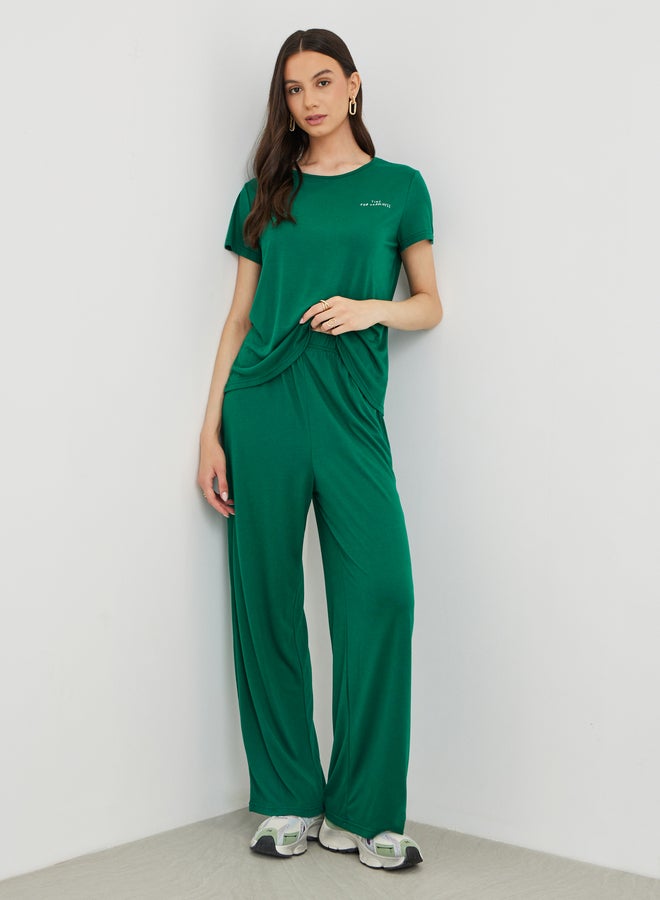 Take Two Slogan Print Short Sleeve T-Shirt and Joggers Co-Ords - Image 2