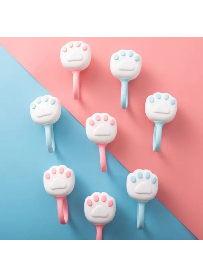 Lake Blue Cat Paw Bed Corner Grips 8pcs Non Slip Durable Mattress Protectors Pink Blue Paw Prints - Image 1